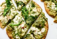 Roasted Broccoli Rabe Pesto Flatbread Recipe