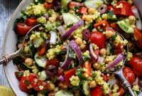 Vibrant Vegan Couscous Salad with Roasted Veggies and Herbs