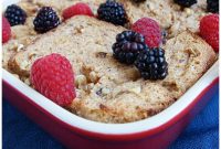 Whole Wheat Bread Pudding with Walnuts and Blackberry Sauce Recipe