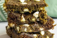 Chewy Matcha Blondies with White Chocolate Swirls
