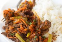 Sizzling Beef Stir-Fry with Shredded Vegetables and Ginger