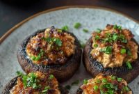 Miso Tofu-Stuffed Mushrooms: Savory Vegan Appetizer