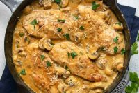Creamy Dijon Chicken with Mushrooms and Garlic Herbs