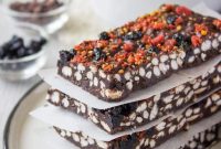 Raw Chocolate Peanut Butter Crunch Bars Recipe for No-Bake Treats