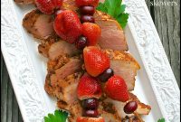 Chipotle Apple-Grilled Pork Tenderloin with Cinnamon Strawberries and Red Grapes