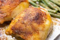 Sheet Pan Chicken Thighs with Roasted Green Beans