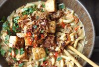 Curry Udon with Tofu and Crispy Shallots—30-Minute Recipe