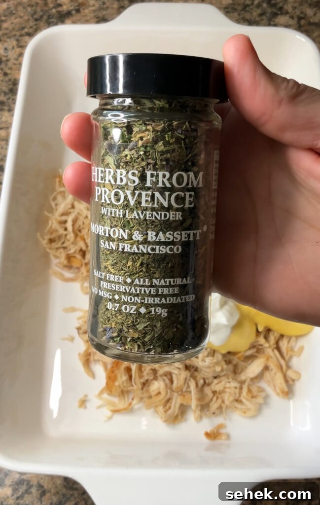 Cheesy Chicken and Herb Stuffing Casserole 4 Herbs De Provence blend