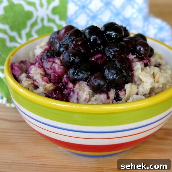 Blueberry Compote Recipe Plus 10 Delicious Ways to Use It 4 Oatmeal topped with Homemade Blueberry Compote