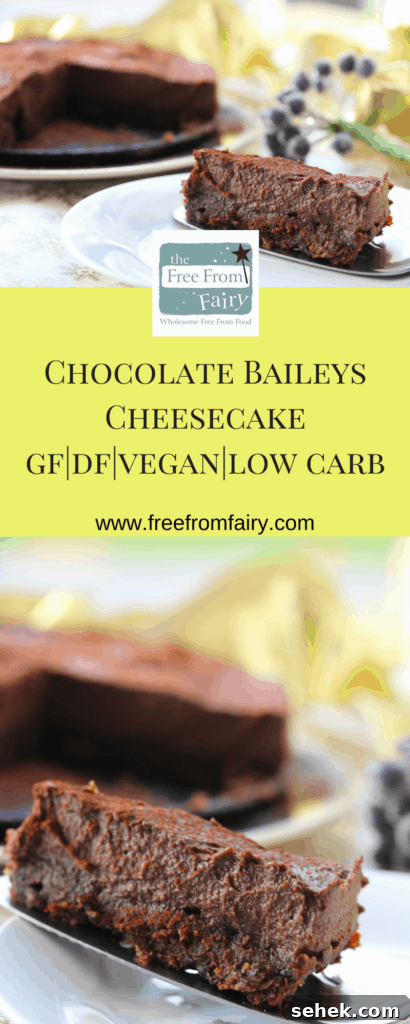 Vegan Chocolate Cheesecake with Baileys Almande Recipe 8 Incredible, silky chocolate Baileys cheesecake. This recipe is glutenfree, vegan and low carb meaning that everyone can enjoy it this Christmas. Not only that, it is super easy to make and utterly divine.