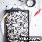 overhead shot of sliced candy bark