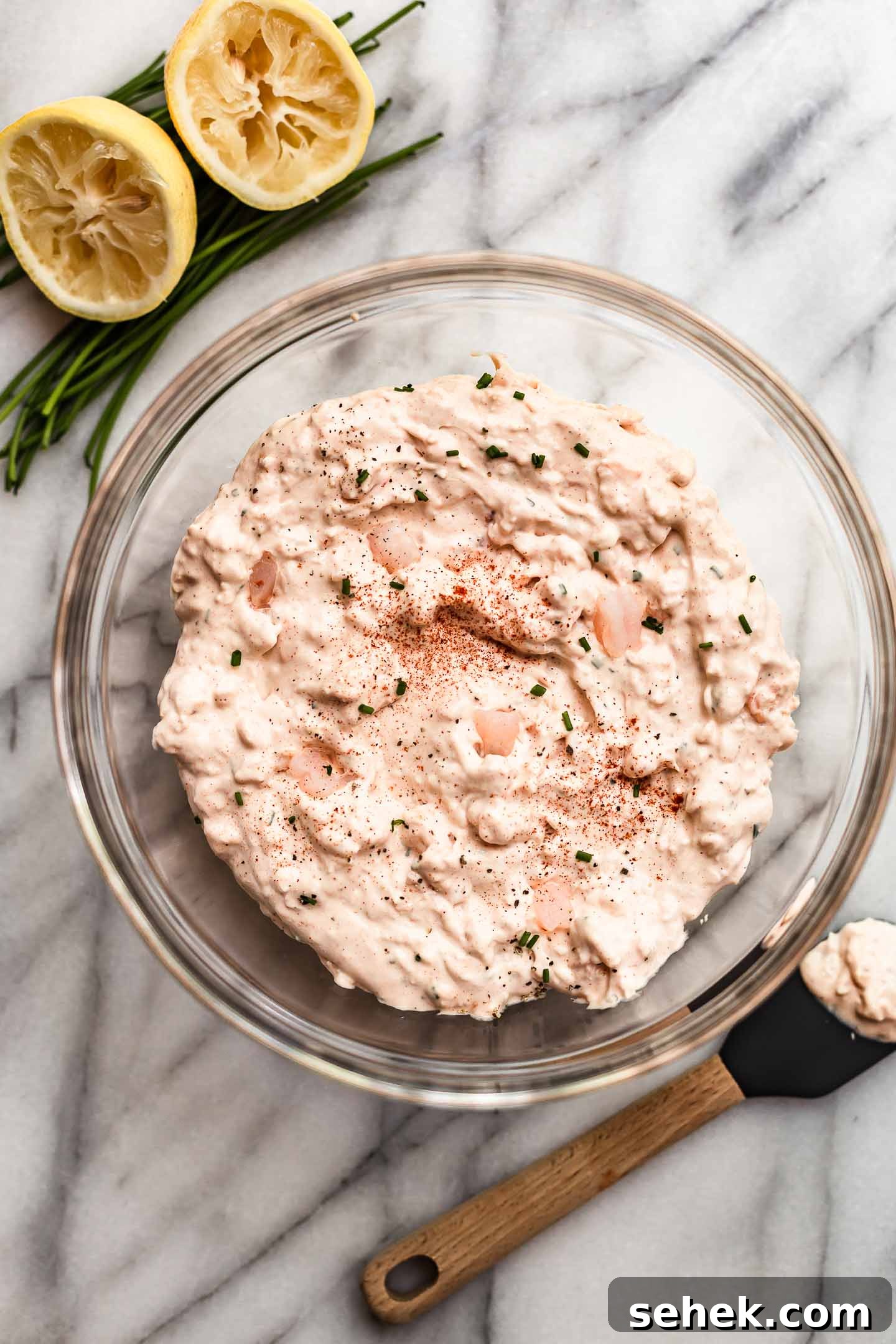 Creamy Pink Shrimp Dip Recipe for Parties and Appetizers 4 pink shrimp dip in bowl