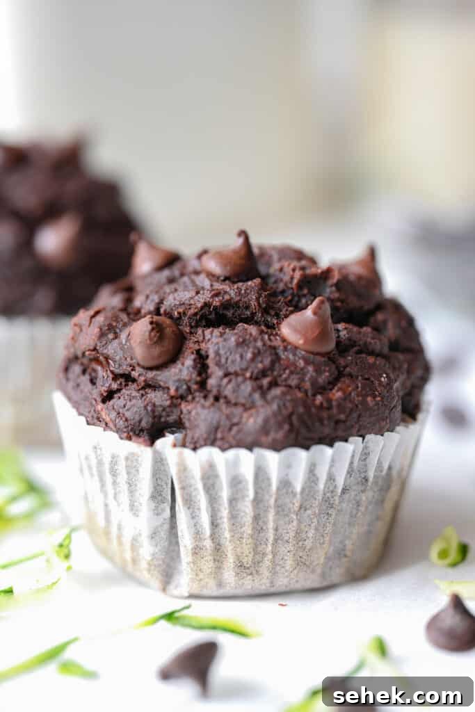 Moist Chocolate Zucchini Muffins 2 Healthy Chocolate Zucchini Muffins