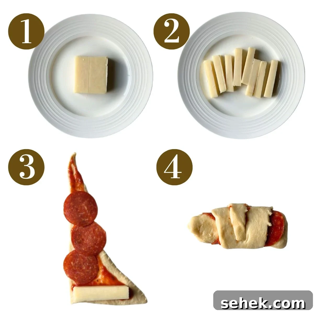 Crescent-Style Pizza Rolls: Gooey Pepperoni Bites Recipe 4 Steps to make crescent pizza rolls.