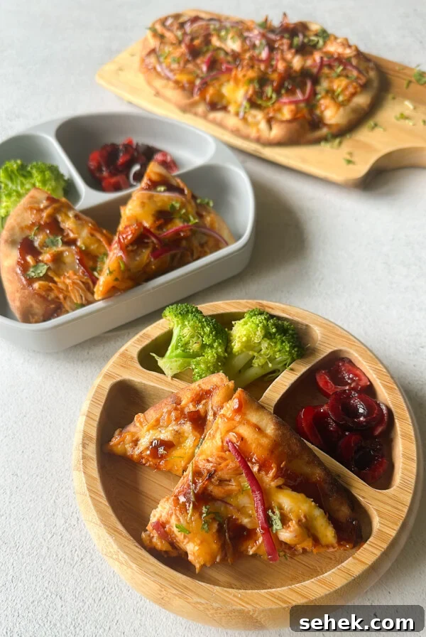 Crescent-Style Pizza Rolls: Gooey Pepperoni Bites Recipe 10 BBQ chicken naan pizzas served with broccoli and cherries.