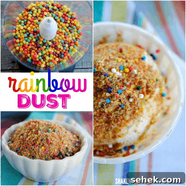 Layered Rainbow Cheesecakes in a Jar: Colorful Mini Dessert Recipe 13 Rainbow Dust - a quick, fun recipe for St. Patrick's Day! Sprinkle this fruity, colorful dust over yogurt, toast, milk shakes, ice cream and more!