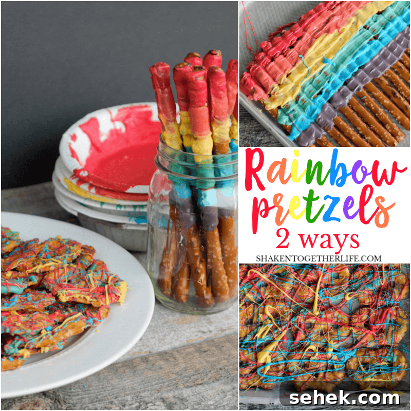 Layered Rainbow Cheesecakes in a Jar: Colorful Mini Dessert Recipe 10 Howto make Rainbow Pretzels 2 ways! Rainbow striped pretzel sticks and rainbow splatter pretzel chips are brightly colored and totally delicious!
