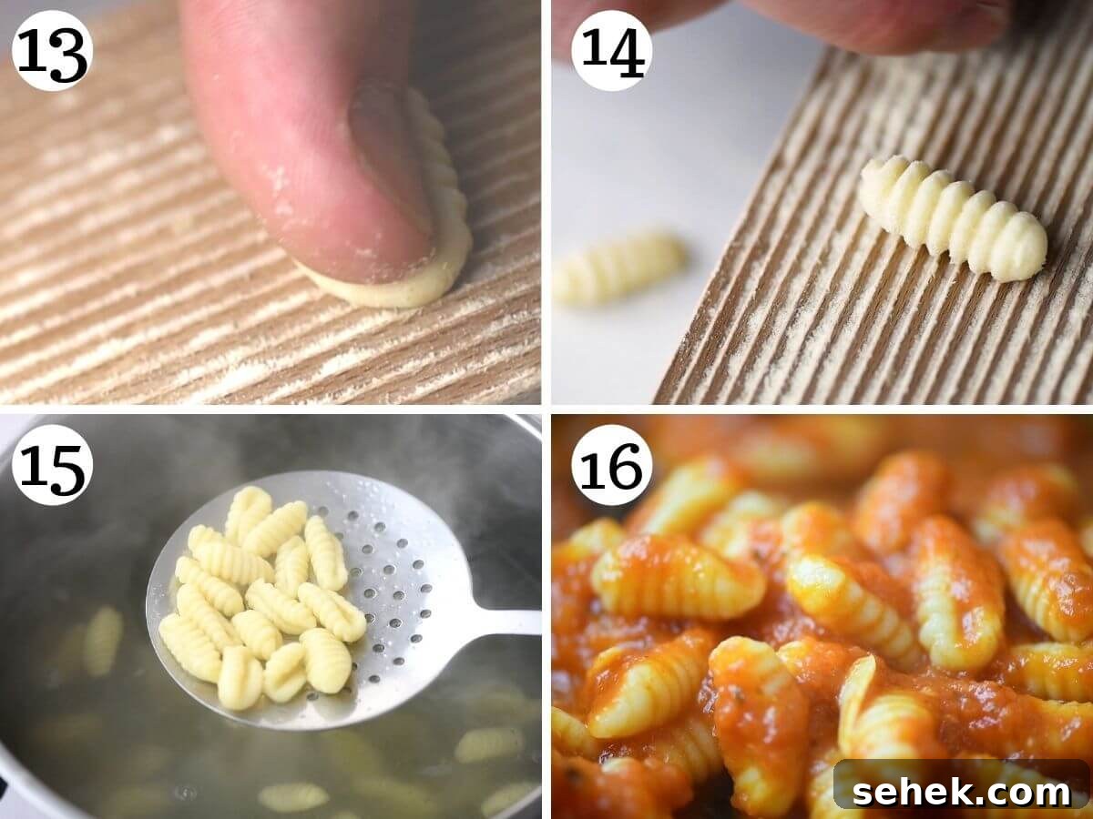 How to Make Gnocchetti Sardi (Malloreddus) — Authentic Sardinian Recipe 7 Step by step photos showing how to shape and cook gnocchetti sardi