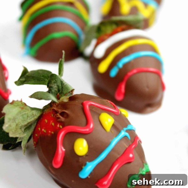 Chocolate Dipped Strawberry Easter Eggs