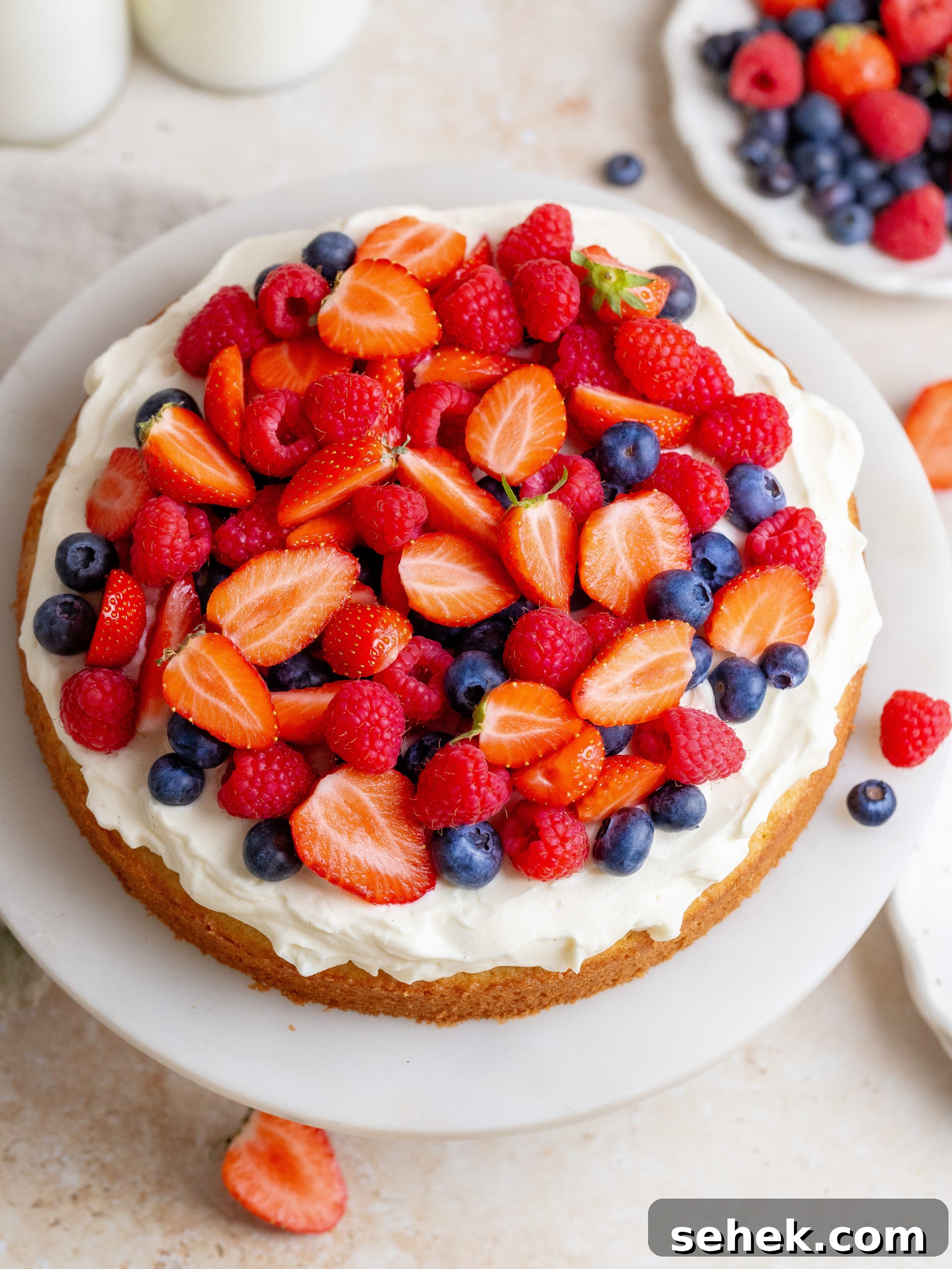 Slice of berry cake