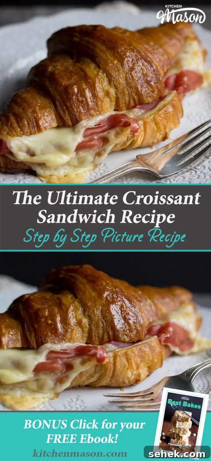Flaky Croissant Breakfast Sandwich Recipe with Ham & Cheese 10 Prosciutto & Gouda Croissant Sandwich on a Plate