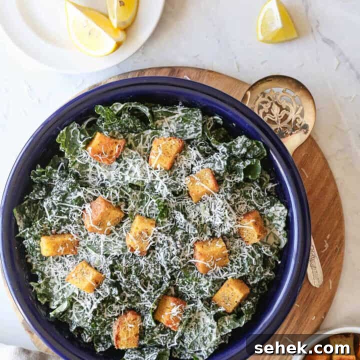 Gluten Free Kale Caesar Salad