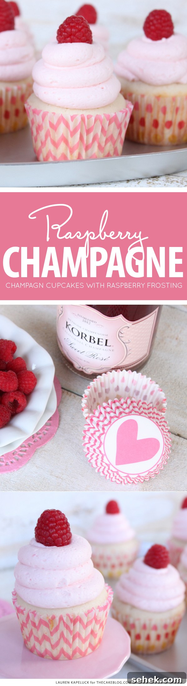 Champagne and Raspberry Cupcakes Recipe for Celebrations 2 Champagne & Raspberry Cupcakes | by Lauren Kapeluck for TheCakeBlog.com