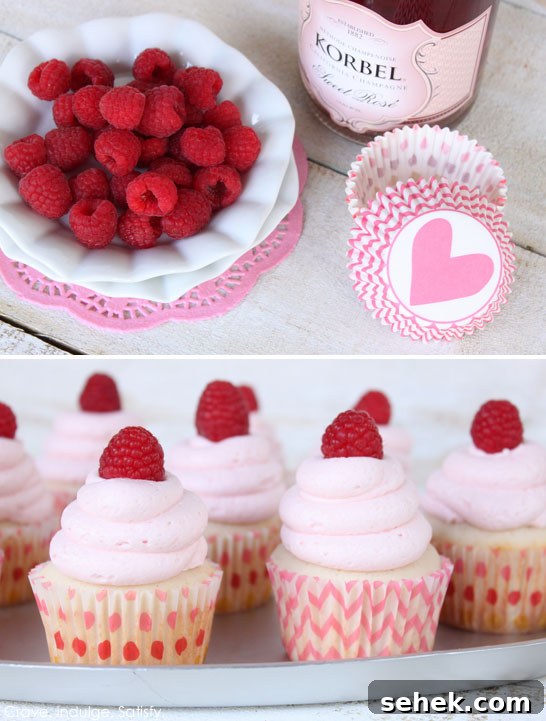 Champagne and Raspberry Cupcakes Recipe for Celebrations 4 Champagne & Raspberry Cupcakes by Lauren Kapeluck | TheCakeBlog.com
