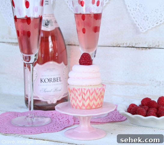 Champagne and Raspberry Cupcakes Recipe for Celebrations 6 Champagne & Raspberry Cupcakes by Lauren Kapeluck | TheCakeBlog.com