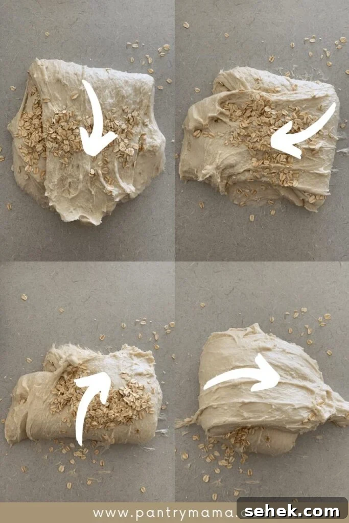 Top Sourdough Bread Add-Ins to Boost Flavor and Texture 4 stretching and folding in the oats
