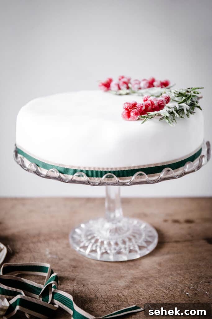 Traditional Gluten-Free Christmas Fruitcake: Rich Dark Recipe 7 Christmas Cake on a cake stand
