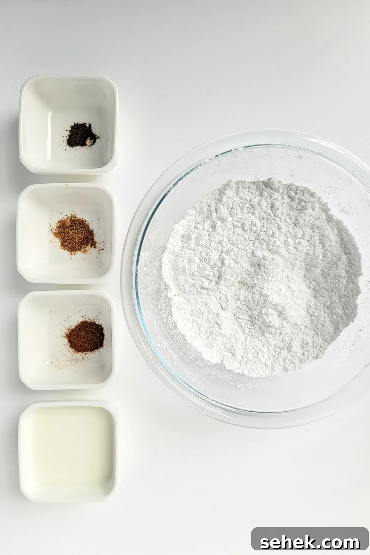 Cinnamon Spice Glaze Recipe for Cakes, Donuts & Pastries 4 Ingredients needed to make homemade sugar and cinnamon glaze.
