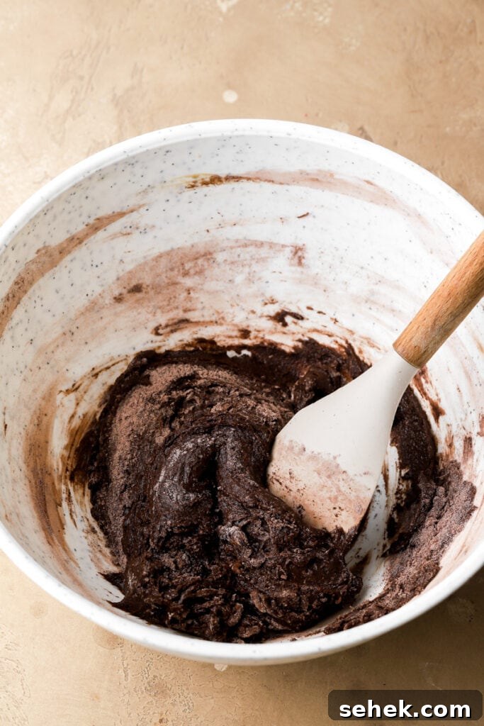 dry ingredients folded into cookie dough