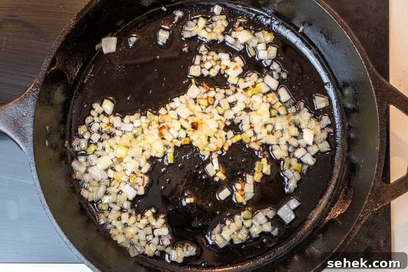 Cooking the onion