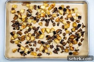 Roasted mushrooms & potatoes