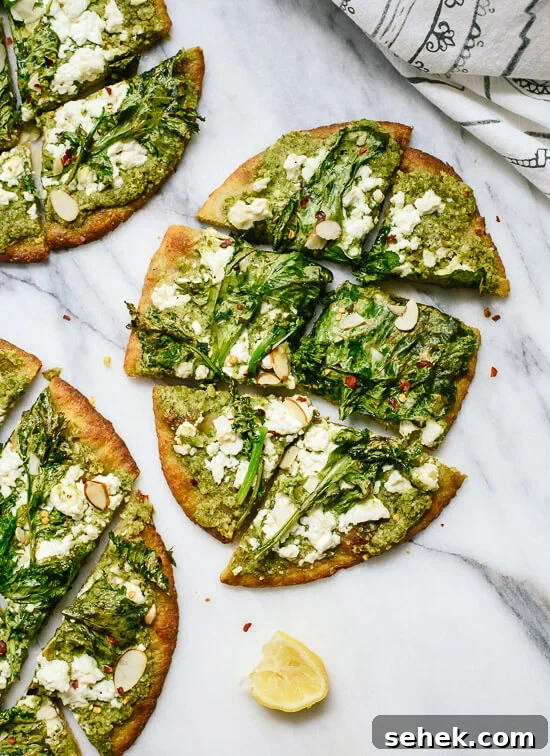 Broccoli rabe naan, a simple dinner or appetizer! cookieandkate.com