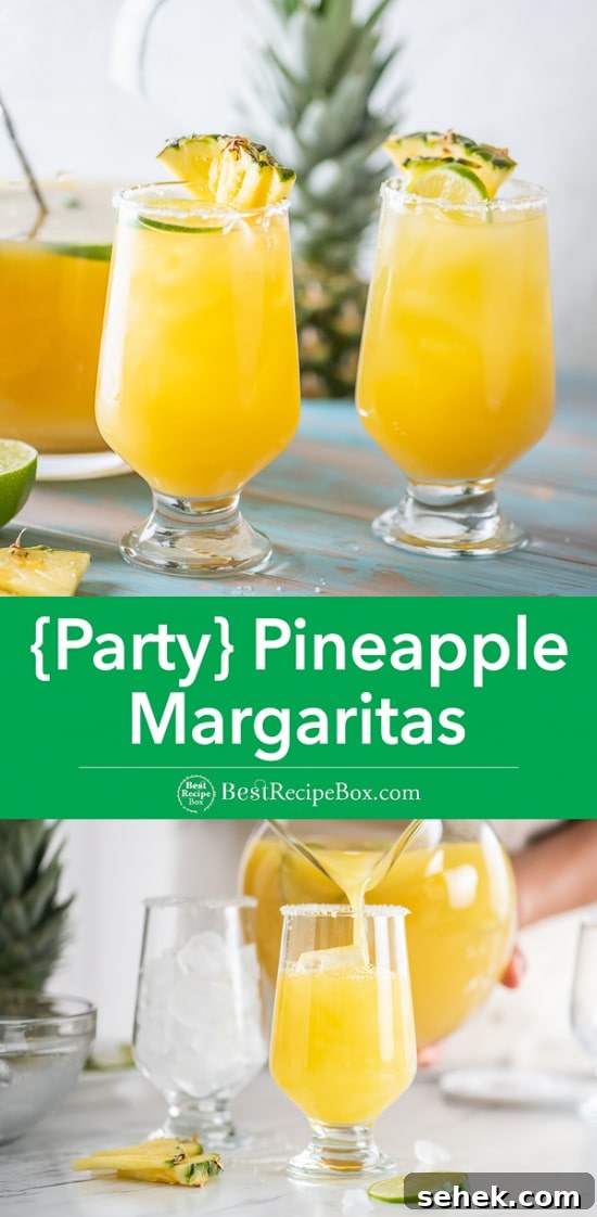 Best Pineapple Margaritas Recipe in Pitcher for Parties | BestRecipeBox.com Best Pineapple Margaritas Recipe in a glass