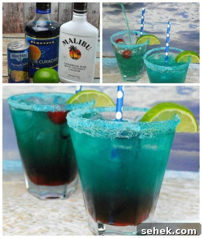40+ Refreshing Summer Cocktail Recipes for Parties and Picnics 23 Shark Bite Cocktail - Over 40 of the BEST Summer Cocktails!