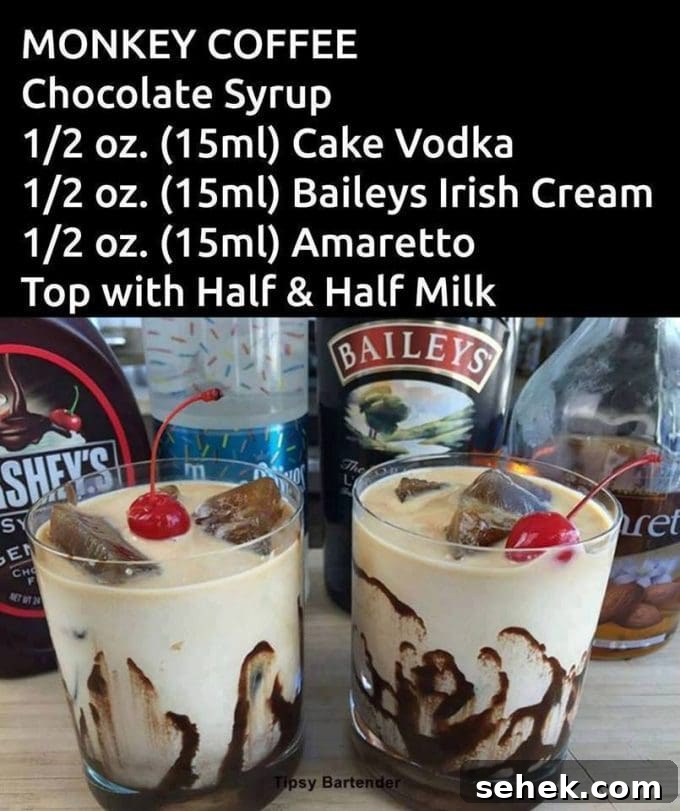 40+ Refreshing Summer Cocktail Recipes for Parties and Picnics 36 Monkey Iced Coffee - Over 40 of the BEST Summer Cocktails!