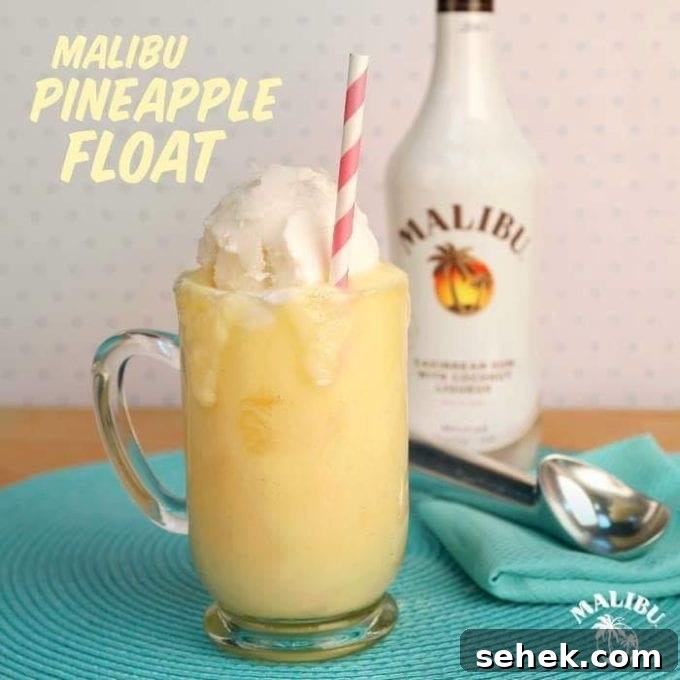 40+ Refreshing Summer Cocktail Recipes for Parties and Picnics 9 Malibu Pineapple Float
