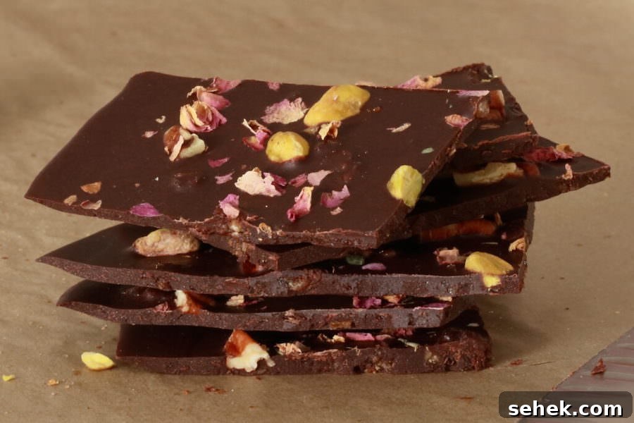 How to Make Rich Homemade Dark Chocolate at Home 7 Stack of Dark Chocolate Bark