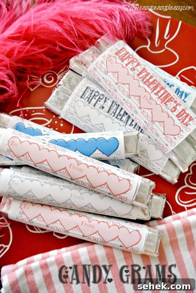 Printable Valentine's Day Candy Grams (Free Download) 2 Free Printable Valentine's Day candy bar candy grams. A set perfect to send to anyone and a set perfect for PTO and PTA to use as a fundraiser.