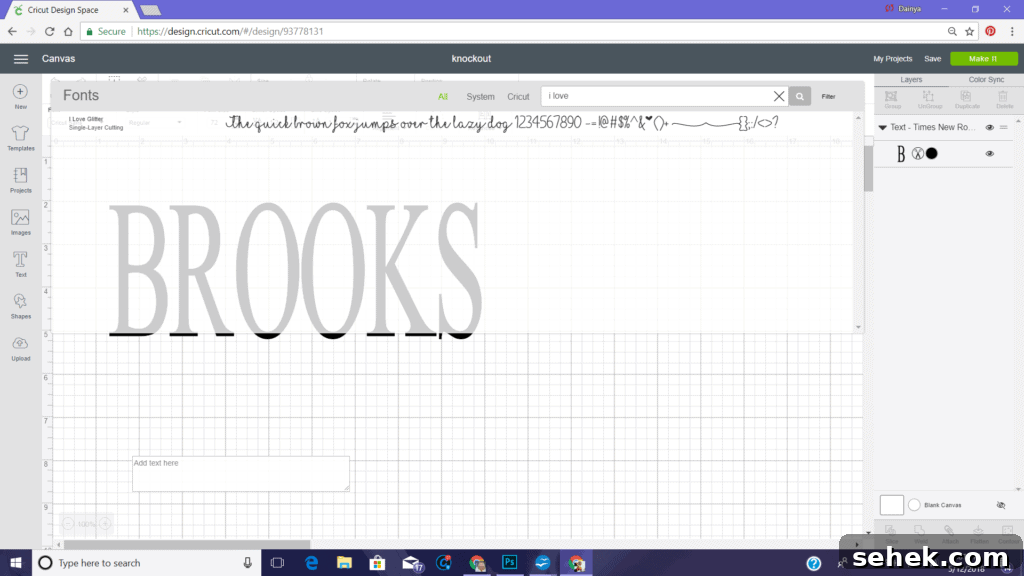 knockout with cricut