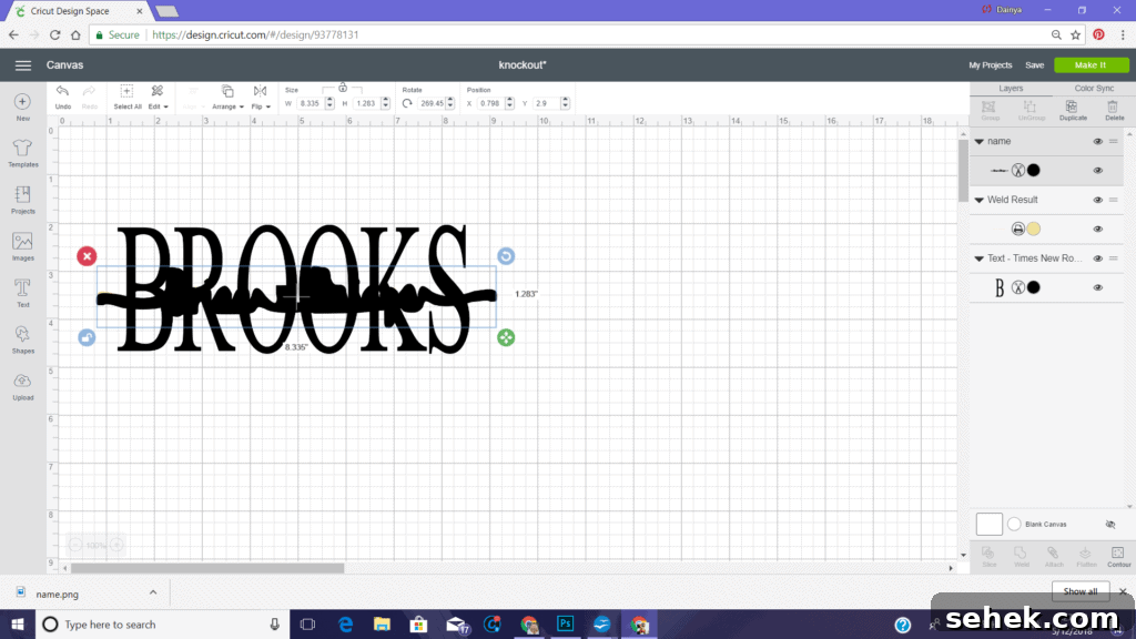 knockout with cricut