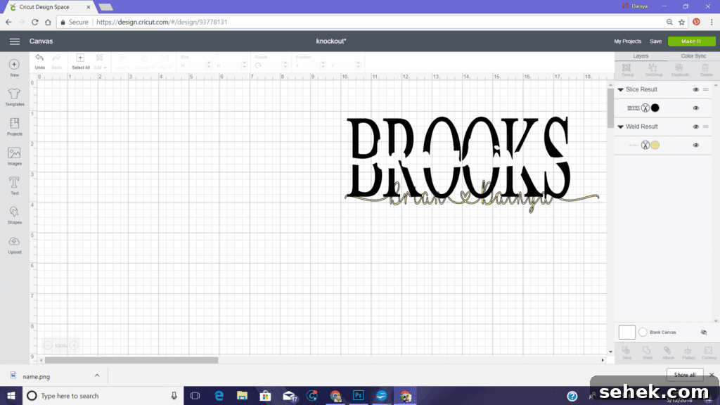 knockout with cricut