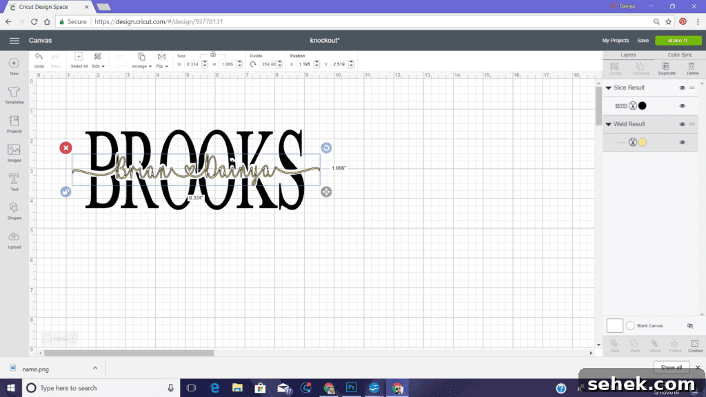 knockout with cricut