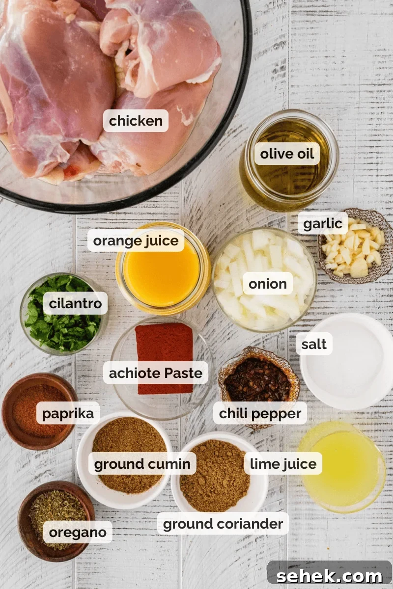 Chipotle-Style Pollo Asado Recipe: Juicy Mexican Grilled Chicken 6 Recipe ingredients for Pollo Asado recipe.