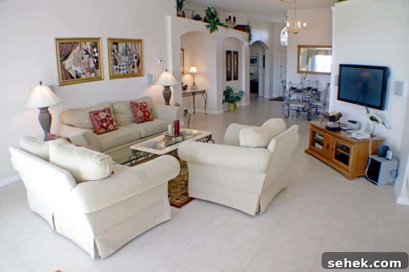 neat and tidy living room seating area