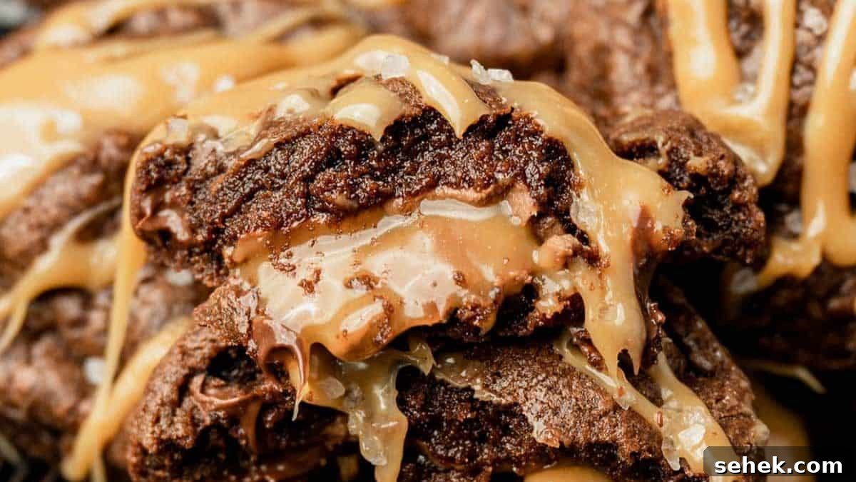 Double Chocolate Caramel Cookies