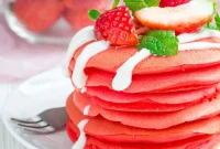 Red Velvet Heart Pancakes Recipe for Valentine’s Brunch